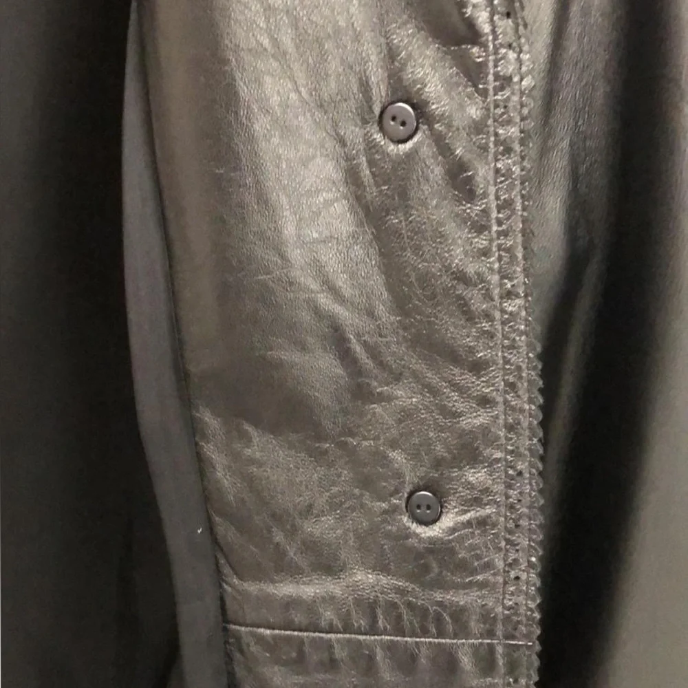 DKNY Women’s Black Leather Jacket - Picture 5 of 6